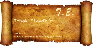 Tobak Elemér névjegykártya