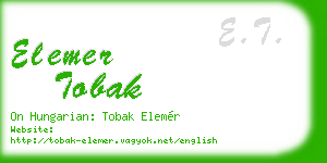 elemer tobak business card